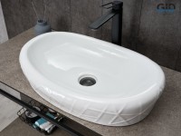 Накладная раковина GID Creativo 777s 60 глянцевая белая, овальная, фаянс