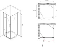 Душевой уголок Abber Zart AG08100-S81 100х80, профиль хром, стекло прозрачное