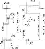 Душевая стойка KERAMA MARAZZI Nota 8236KM.21.018 хром