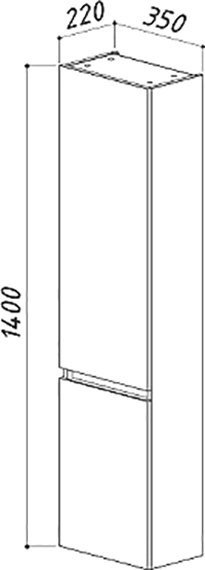 Шкаф-пенал для ванной Belux Фаворит ПН 35 R белый глянцевый