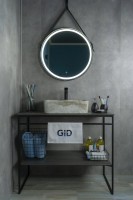 Накладная раковина GID Geometrico Mnc605 48 под глянцевый камень, прямоугольная, фаянс, с 1 отверстием под смеситель