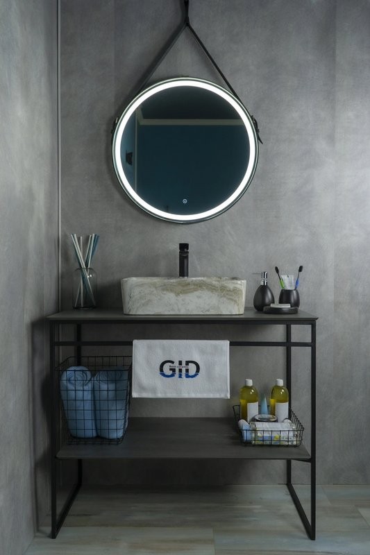 Накладная раковина GID Geometrico Mnc605 48 под глянцевый камень, прямоугольная, фаянс, с 1 отверстием под смеситель