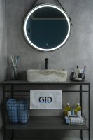 Накладная раковина GID Geometrico Mnc605 48 под глянцевый камень, прямоугольная, фаянс, с 1 отверстием под смеситель