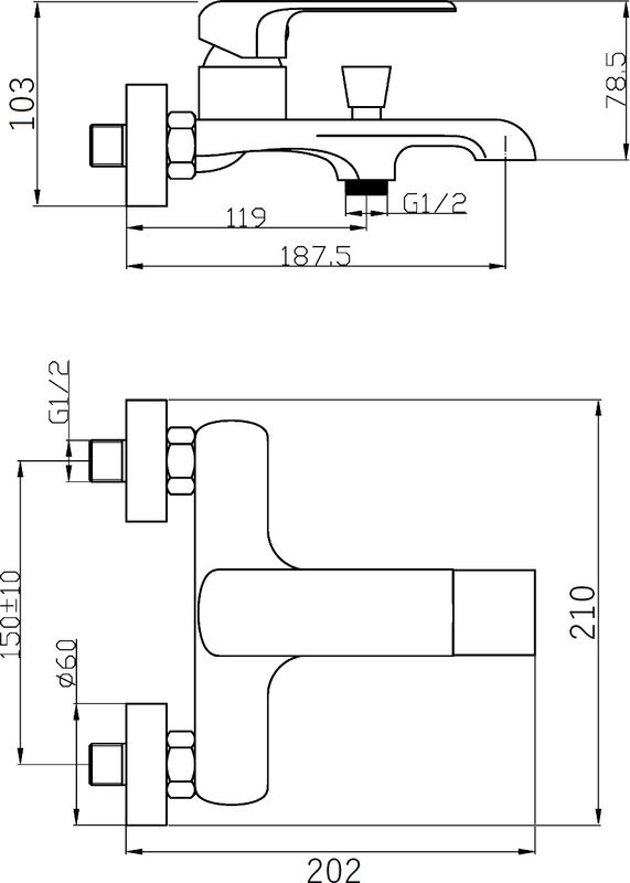 Душевой комплект Смеситель Agger Magic A3010000 + Гарнитур Wave A032