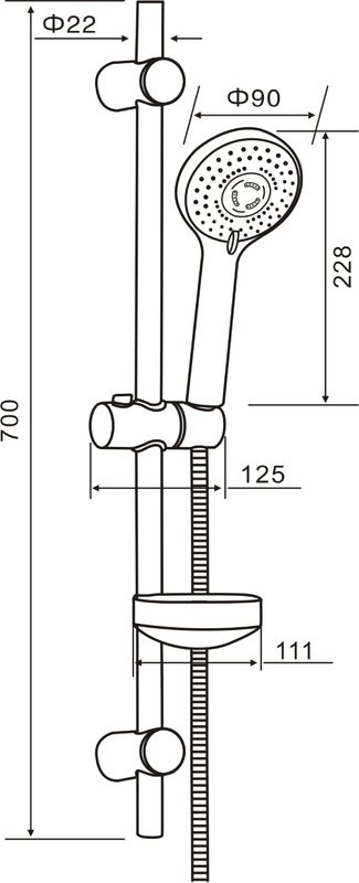 Душевой комплект Смеситель Agger Magic A3010000 + Гарнитур Wave A032