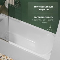 Акриловая ванна Aquanet Elba 251928 150x70 см, пристенная, белая, с каркасом