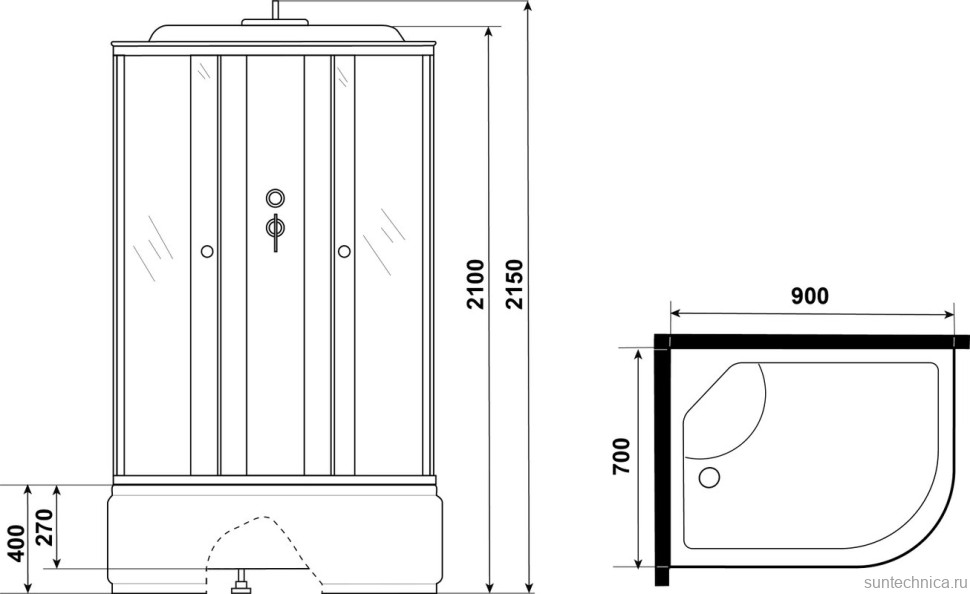 Душевая кабина Niagara Eco E90/70/40L/TN 90х70 см