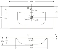Мебельная раковина BelBagno BB-8099-90 глянцевая белая Мебельная раковина BelBagno BB-8099-90 глянцевая белая