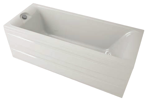 Акриловая ванна EUROLUX Qwatry 170x70 см, пристенная, белая, с каркасом