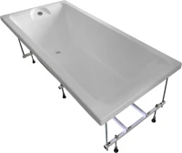 Акриловая ванна EUROLUX Qwatry 170x70 см, пристенная, белая, с каркасом