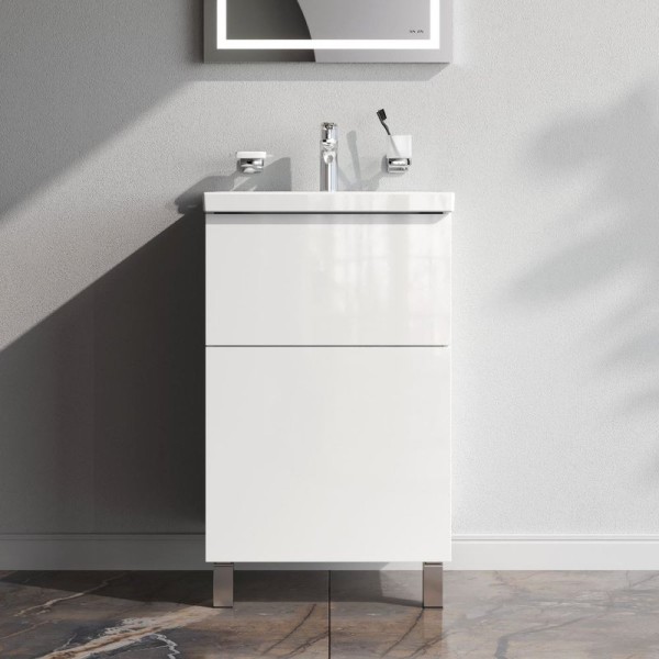 Тумба с раковиной AM.PM Gem 50 напольная, 2 ящика, белый глянец