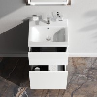 Тумба с раковиной AM.PM Gem 50 напольная, 2 ящика, белый глянец