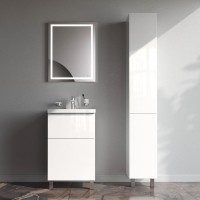 Тумба с раковиной AM.PM Gem 50 напольная, 2 ящика, белый глянец