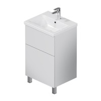 Тумба с раковиной AM.PM Gem 50 напольная, 2 ящика, белый глянец