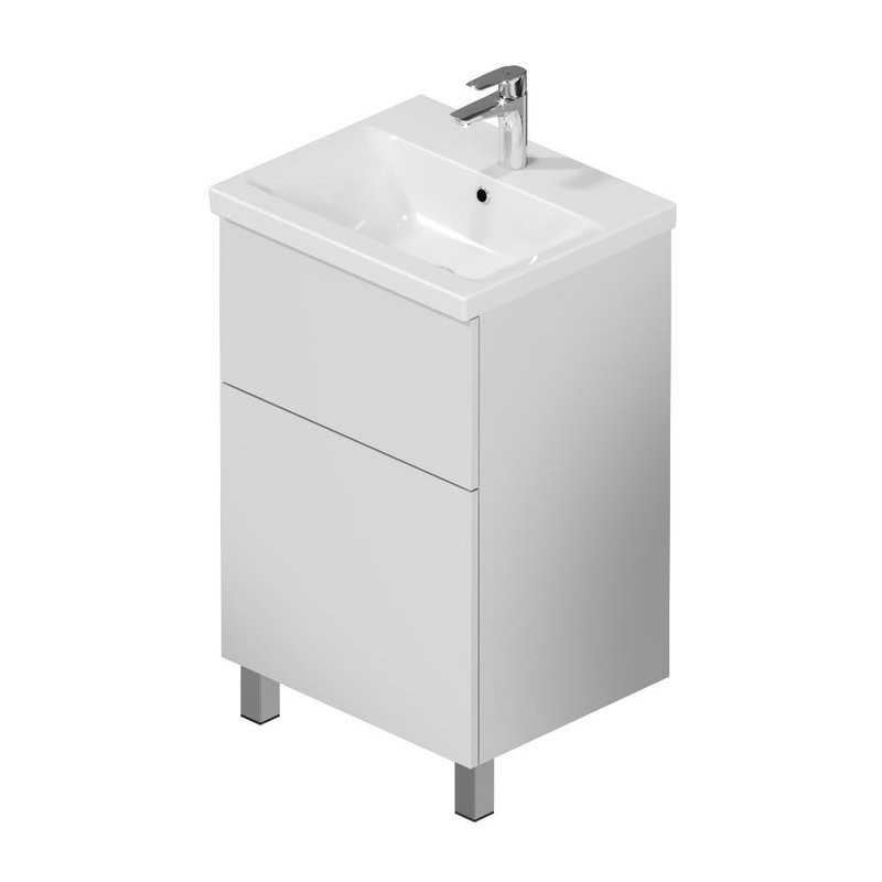 Тумба с раковиной AM.PM Gem 50 напольная, 2 ящика, белый глянец