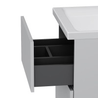 Тумба с раковиной AM.PM Gem 50 напольная, 2 ящика, белый глянец