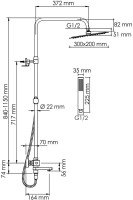 Душевая стойка Wasserkraft Aller A199.069.103.010.CH Thermo с термостатом, хром