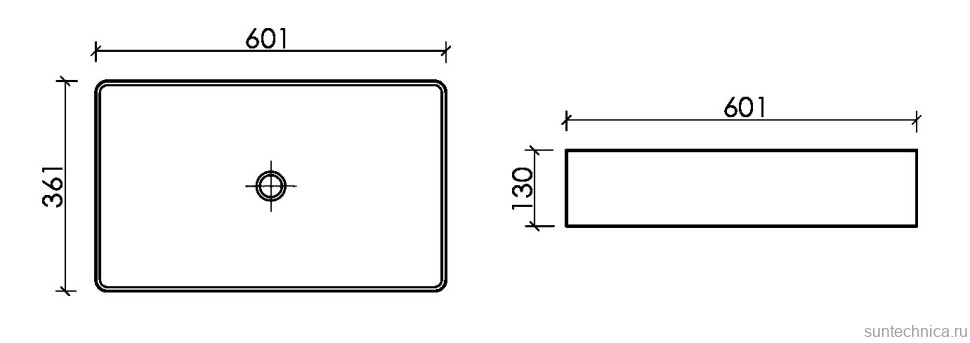 Накладная раковина Ceramicanova Element CN6070 белая глянцевая