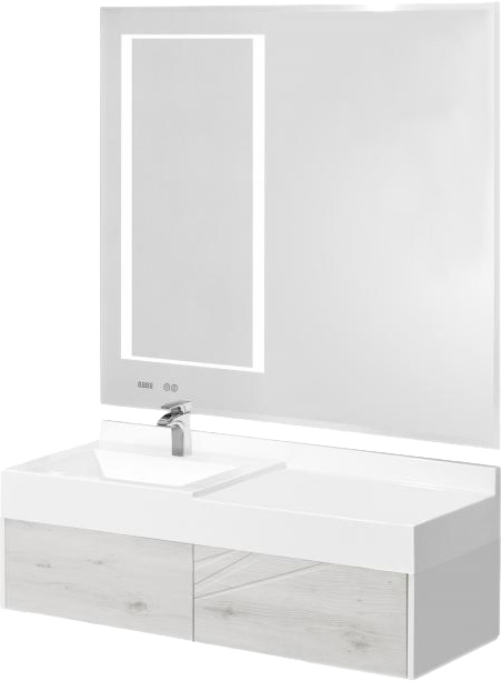 Мебель для ванной комнаты AQUATON Сакура 120 L, ольха наварра, белая