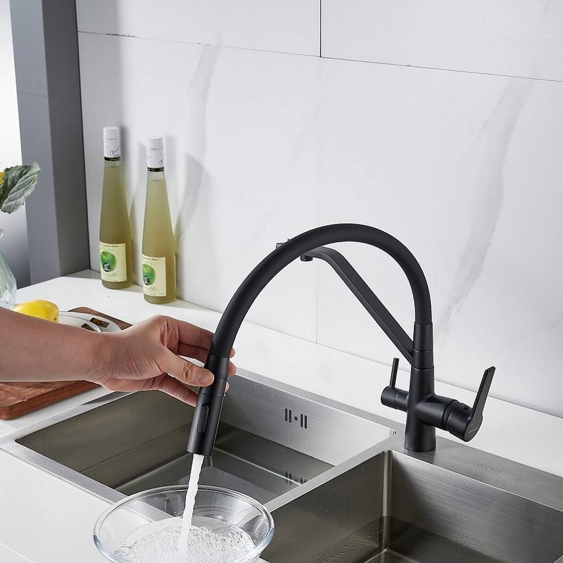 Смеситель для кухни Shevanik S278H черный