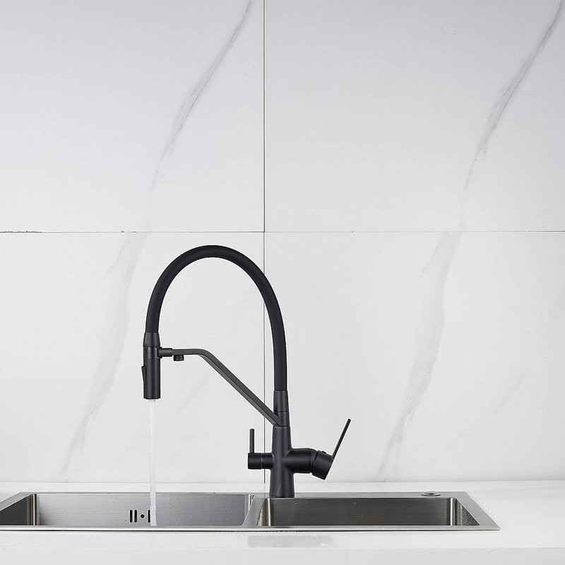 Смеситель для кухни Shevanik S278H черный