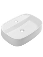 Накладная раковина Cezares 55 глянцевая белая, прямоугольная, фаянс, с 1 отверстием под смеситель