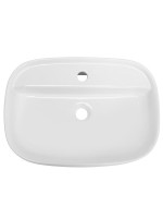 Накладная раковина Cezares 55 глянцевая белая, прямоугольная, фаянс, с 1 отверстием под смеситель