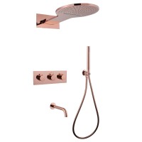 Душевой комплект Abber Wasser Kreis AF8150RG С ВНУТРЕННЕЙ ЧАСТЬЮ, розовое золото