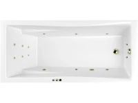 Акриловая ванна WHITECROSS Palace Smart 170x75 см, встраиваемая, с гидромассажем, белый глянец, с каркасом, со сливом-переливом, фурнитура бронза