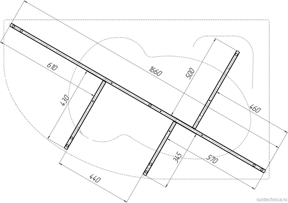 Акриловая ванна 1MarKa Diana R 150x90 см, угловая, правая, пристенная, белая, асимметричная, с каркасом