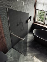 Душевая перегородка Maybahglass MGD-712-5у 109 см, профиль хром матовый, стекло графит матовое