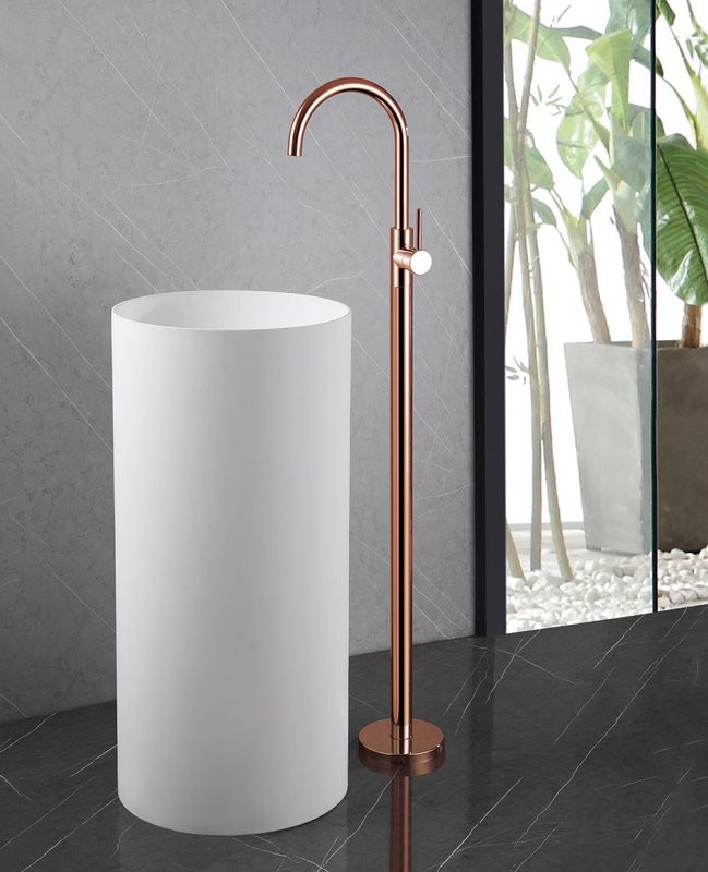 Напольный смеситель для раковины Abber Wasser Kreis AF8141RG С ВНУТРЕННЕЙ ЧАСТЬЮ, розовое золото