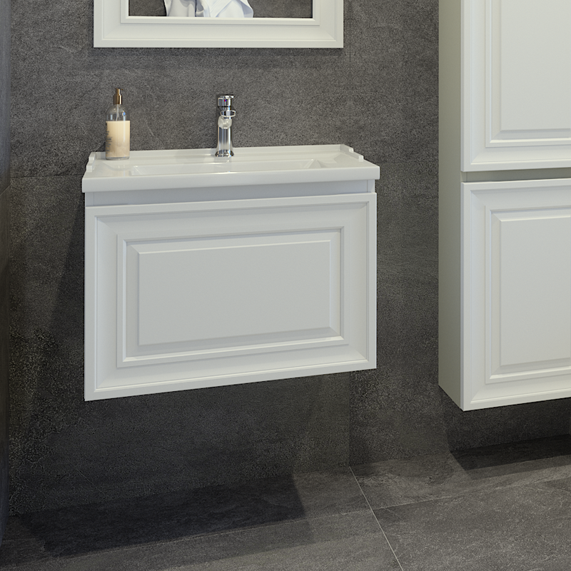 Тумба под раковину без столешницы Caprigo Ponza 60 подвесная, белая