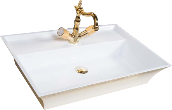 Накладная раковина Armadi Art NeoArt 811-m 67 матовая белая, прямоугольная, искусственный камень, с 1 отверстием под смеситель