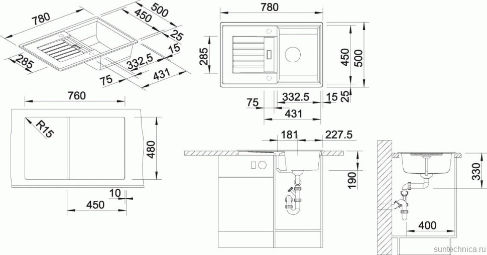Мойка кухонная Blanco Zia 45 S 514726 белая
