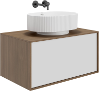 Накладная раковина KERAMA MARAZZI Vento 51 матовая белая, овальная, фаянс