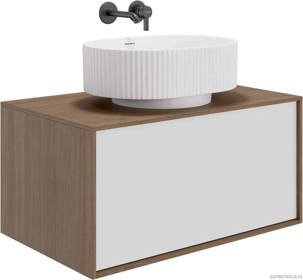 Накладная раковина KERAMA MARAZZI Vento 51 матовая белая, овальная, фаянс