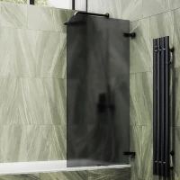 Шторка на ванну Maybahglass MGV-649-6 40 см, профиль черный, стекло графит матовое