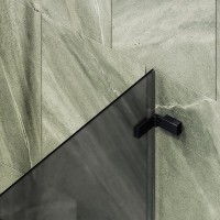Шторка на ванну Maybahglass MGV-649-6 40 см, профиль черный, стекло графит матовое