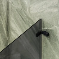 Шторка на ванну Maybahglass MGV-649-6 40 см, профиль черный, стекло графит матовое