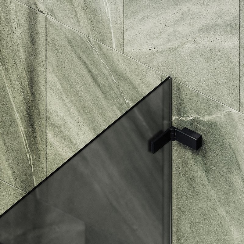 Шторка на ванну Maybahglass MGV-649-6 40 см, профиль черный, стекло графит матовое