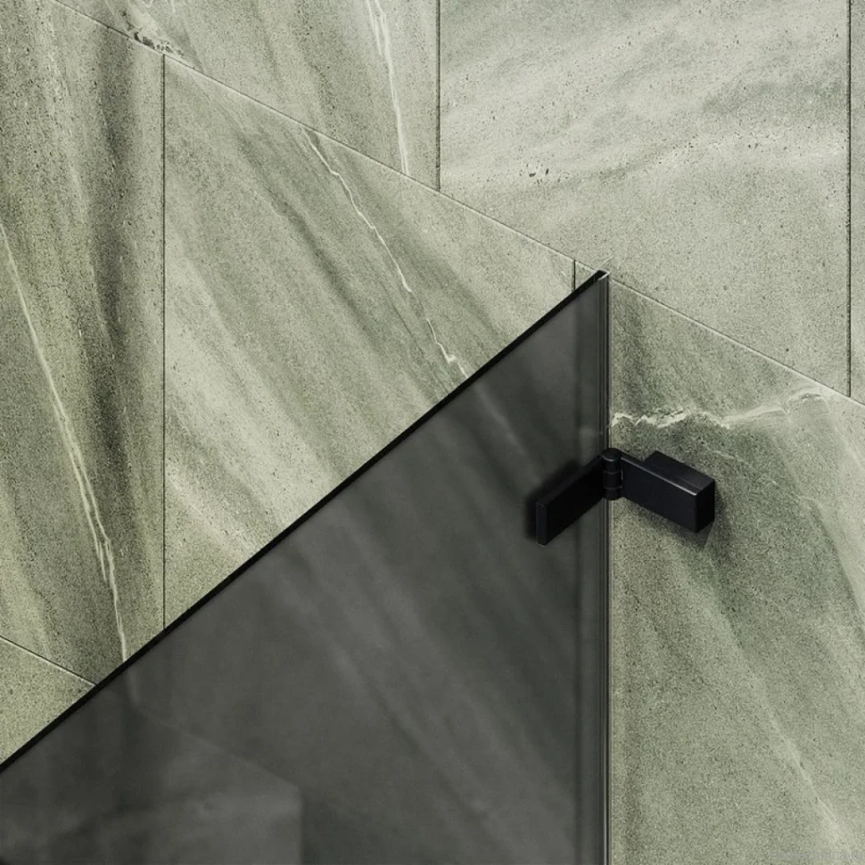 Шторка на ванну Maybahglass MGV-649-6 40 см, профиль черный, стекло графит матовое