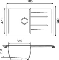 Мойка кухонная GranFest Quadro GF-Q780L серый