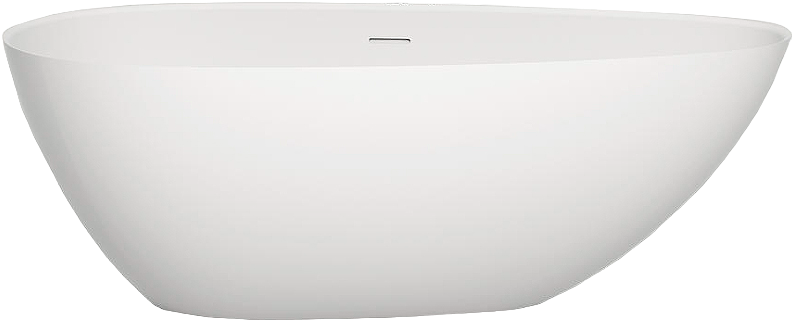Ванна из искусственного камня Salini Paola In S-Stone 160x75 см, отдельностоящая, матовая белая, овальная, со сливом-переливом, с донным клапаном