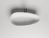 Ванна из искусственного камня Salini Paola In S-Stone 160x75 см, отдельностоящая, матовая белая, овальная, со сливом-переливом, с донным клапаном