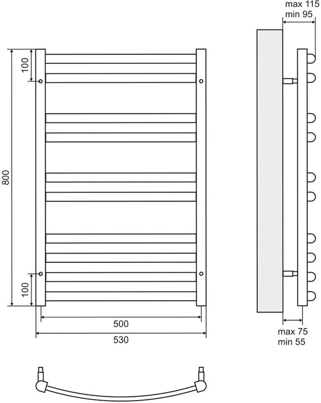 Полотенцесушитель водяной Lemark Atlantiss П10 50x80