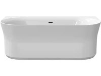 Акриловая ванна Ravak Ypsilon W 180x85 см, пристенная, белая, овальная, на ножках, со сливом-переливом, фурнитура черная