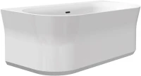 Акриловая ванна Ravak Ypsilon W 180x85 см, пристенная, белая, овальная, на ножках, со сливом-переливом, фурнитура черная