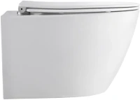 Комплект Унитаз подвесной Orange C07 C07-150W безободковый, с микролифтом + Инсталляция Geberit Duofix Delta 458.149.21.1 с кнопкой смыва, хром