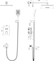 Душевой комплект Wonzon & Woghand WW-88929003-BG С ВНУТРЕННЕЙ ЧАСТЬЮ, брашированное золото